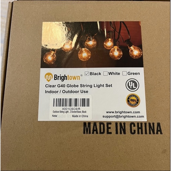 ONLY 2 LEFT NWT Outdoor string lights black , never taken out of box - Picture 6 of 6